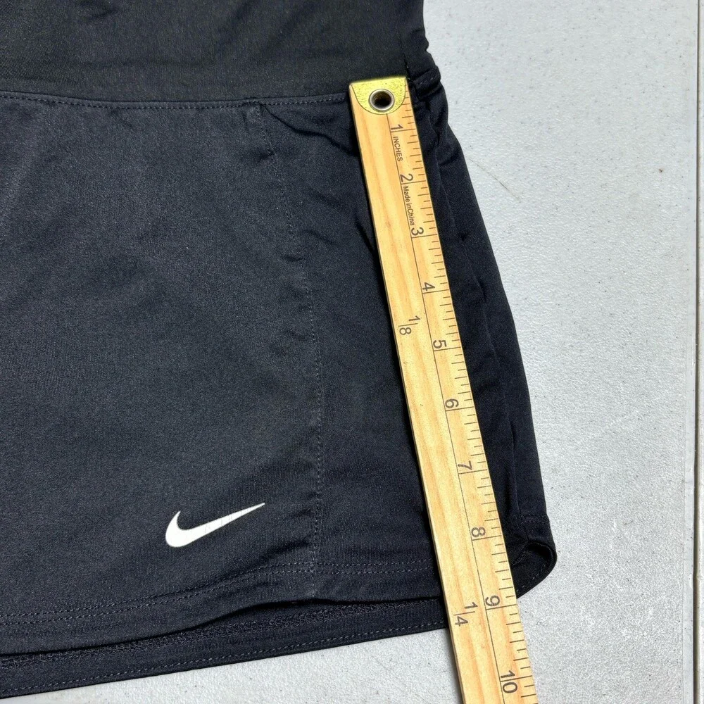 Nike Dri-FIT Black Running Shorts Drawstring White Swoosh
